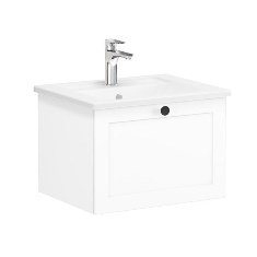 Vitra Root Classic 68771 Lavabo Dolabı, Tek Çekmeceli, 60 Cm, Mat Beyaz, Köşeli Lavabolu